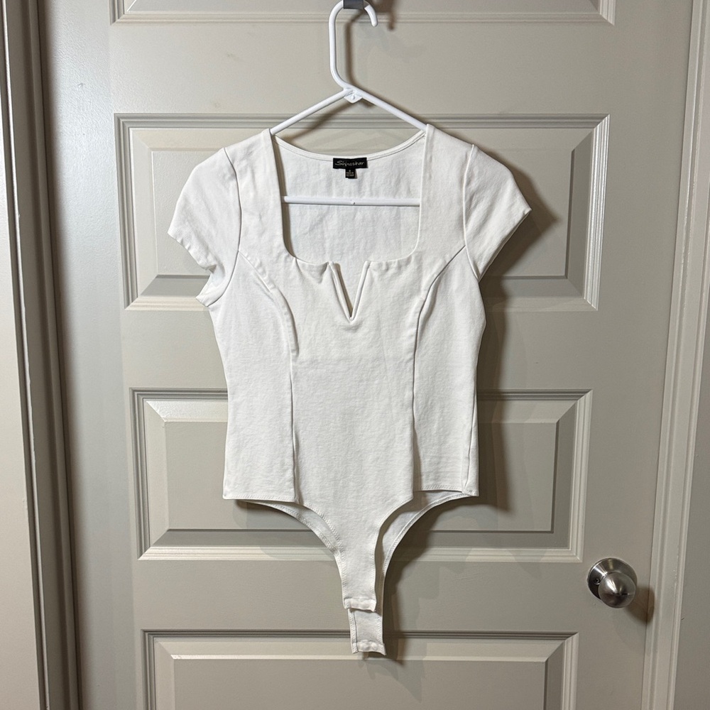 White Women's Bodysuit Top